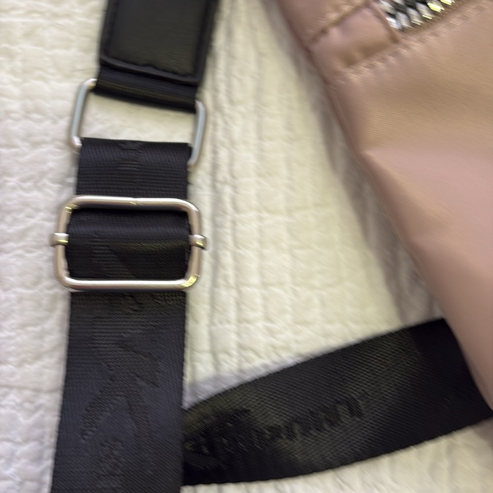 Anne Klein Sport Lilac Nylon Crossbody Bag with Black Adjustable Strap. - Picture 9 of 9